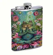 Zen Frog 8oz Stainless Steel Hip Flask Drinking Liquor