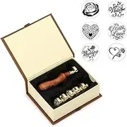 OwnMy 6 PCS Wax Seal Stamp Set for Wedding, Vintage Retro Classical Wax Sealing Stamps Arts Crafts with Gift Box for Wedding Invitation