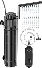Forever Speed 5-in-1 Internal Fish Tank Filter with UV 8 Watt, aquarium filter pump adjustable flow rate 800L/h for 100-300L aquariums