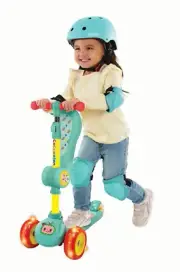 Cocomelon 3-Wheel Light-Up Scooter with Folding Seat for Kids