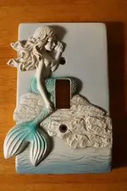Mermaid Conch Shell Single Light Switch Plate Cover BEACH BEDROOM HOME DECOR New