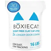 Boxie® Unscented 30 Day Natural Odor Control Cat Litter, 16lb Clumping Clay K...