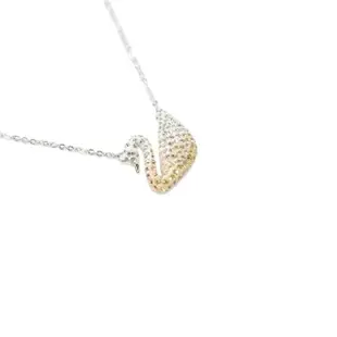 【SWAROVSKI 施華洛世奇】Swan 璀璨漸層水晶天鵝銀色項鍊