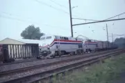 Amtrak 74 11 train "WB Three Rivers " Leaman Place Pennsylvania Old Photo