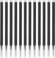 Premium Erasable Pen Refill Bundle, Pack of 12 Black Gel Ink Fine Point 0.7mm Refills for Clicker and Ball Pens, Smooth Writing and Eco-Friendly Solution (Black)