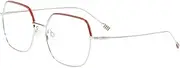 [VFDHN] Flexible Pure Titanium Frame Glasses Women Square Lightweight Spectacles Frames Hexagonal Eyewear
