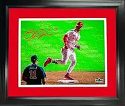 Framed Bryce Harper 2023 NLDS Home Run Orlando Arcia Stare Down Philadelphia Phillies Facsimile Laser Engraved Signature Auto 12"x15" Baseball Photo HOFSM Holo