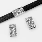 3Pcs Carved Magnetic Clasp Flat Leather Cord Connector DIY Jewelry Making Clasps