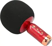 XUMIUZIY Karaoke Microphone, with Colorful LED Light, Wireless Rechargeable Portable Handheld Singing Speaker Machine, Karaoke Mic, for Party Car PC Cellphone (Red)