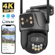External Wifi PTZ Camera Dual Lens 4K 8MP HD Outdoor IP Camera 4MP Auto Tracking