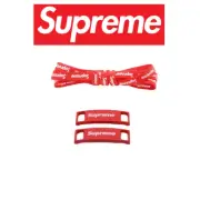 Supreme Shoe Laces Red + Lace Locks AF1 Dunks Jordans 120 cm 47 in