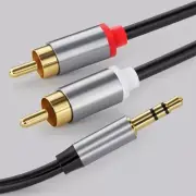 Audio Cable connector Speaker 2RCA to 3.5 Male Aux cord for TV PC Amplifier DVD