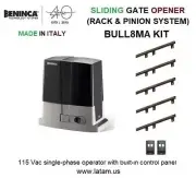 BENINCA SLIDE GATE OPENER / OPERATOR 115 VAC 24 FT / 1600 LBS (BULL8MA KIT)