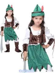 F4-1 Girls Robin Hood Book Day Halloween Film Fancy Dress Costume Outfit