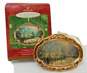 Vintage Hallmark Keepsake Ornament Holiday Gathering Thomas Kinkade Painter of