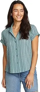 [Eddie Bauer] Women's Ww Ss Packable Camp Shirt, Dusty Loden, 3X-Large