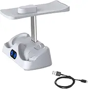 NUHFUFA Detachable VR Gaming Handle Charging Stand Compatible with PS VR2, Grips Charger Dock with Mountable Headset Holder/Display Light/Type-C Contact Conversion
