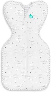 Love To Dream Swaddle Up, Arms Up Position, Light and Ultra Breathable Cotton - Versatile - Wearable Blanket - Spring, Summer - Sleep Bag - 0.2TOG (You are My White, Newborn, 2.2-3.8kg)