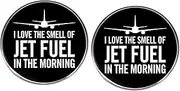 [ZENRUIMING] 2 Pilot Airplane Round Button Pins,I Love The Smell Of Jet Fuel In The Morning Enamel Pins,Metal Alloy Badge For Pilot Airplane Lovers Clothes Backpack Hat Accessories, 3cm(1.2"), Metal, no gemstone