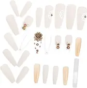 minkissy 24pcs Fake Nails False Nail Halloween Press on Nails Glue on Nails Female Fake Nail Artificial Nail Women Manicure Nails Manicures Charm Gothic Nails Environmental Resin