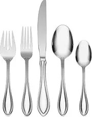[Oneida] American Harmony 45 Piece Everyday Flatware, Service for 8, 18/0 Stainless Steel, Silverware Set, Dishwasher Safe, Silver