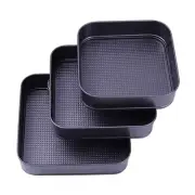 Nonstick Springform Pan with Removable Bottom 3 Pieces Cake Molds of Square L...