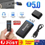 USB Bluetooth 5.0 Transmitter Receiver Audio Adapter AUX 3.5mm TV CAR PC Speaker