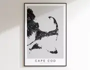Cape Cod Map 12" x 18", Minimalist Map, Nantucket Poster, Martha's Vineyard