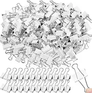 Jetec 100 Pack 1. 25in/32mm White Metal Binder Clips Bulk Medium Reusable Fold Back Binder Clips Paper Clamps Spring Steel Sturdy for Home Office School Supplies