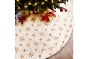 Jingle Jollys Christmas Tree Skirt 90cm Snowflake Ornaments Xmas Decorations