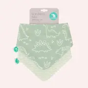 Bandana Bibs 2pk - Sage Dino by All4Ella | the memo