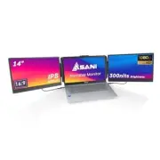 14" Portable Monitor - Full HD Tri-Screen Extender for Laptops, USB Type-C