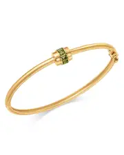 Moon & Meadow 14k Yellow Gold Peridot Baguette Bangle Bracelet