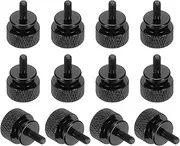 uxcell 12 Pcs M3x7mm Knurled Thumb Screw Computer Case Threaded Hand Tighten Screws Aluminum Alloy for PC Case, Black