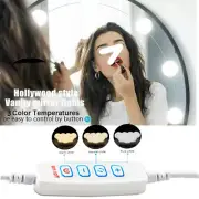 10 LED Make Up Mirror Lights Kit Dimmable Hollywood Vanity Mirror with Lights