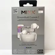 MIXX StreamBuds Custom 1 Earbuds Earphones - White, NEW SEALED