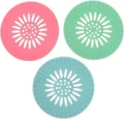 Angoily 3pcs Shape Drain Filter Screen for Kitchen Sink Drain Cover Sink Drain Plug Strainer Silicone Sink Plug Flat Surface and Evenly Arranged Mesh