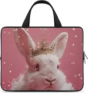 Laptop Case Sleeve Shockproof Computer Carrying Bag Rabbit Wearing A Crown Notebook Case Cover Laptop Bag Water Resistant Computer Cases Tablet Briefcase for Travel Business 13 Inch, Rabbit Wearing a