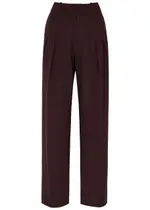 Victoria Beckham Wide-leg Jersey Trousers - Burgundy - 10 10