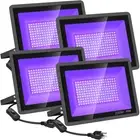 200W 4 Pack LED Black Light, Halloween Outdoor Blacklight Flood Light with Pl...