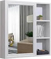 Bathroom Cabinet Wall-Mounted Storage Cabinet Household Toiletries Storage Cabinet HD Makeup Rack Open Wall Cabinet Storage Mirror,Mirrors