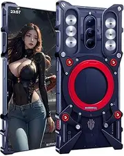 Metal Case for Nubia Redmagic 8S Pro, Cover for Red Magic 8S Pro+ Cell Phone, Mobile Phone Shell, Kickstand, Border Phone Case