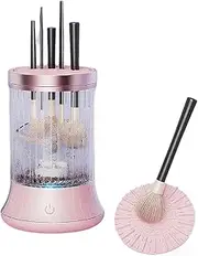 Electric Makeup Brush Cleaner Machine,Makeup brush Clean and Dry Makeup Brushes Tools,Automatic Spinning Makeup Brush Cleaner,Automatically,USB Charging Port (Pink)