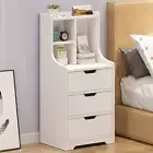 Tall White Nightstand W/ 3 Drawers Side Stand Cabinet Night Stand Bedside Tables