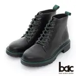 【BAC】撞色綁帶馬丁風格短靴-黑