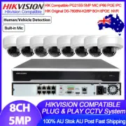 Hikvision Compatible 8Channel POE NVR 5MP MIC Outdoor Security Camera System Set