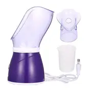 Steamer Professional Steam Inhaler Sauna Spa for Face Mask Moisturizer - Sinus with Aromatherapy EU Plug purple