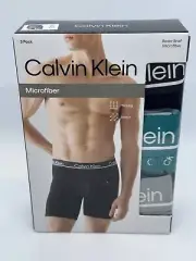 Calvin Klein Men's (3 Pack) Boxer Briefs Size XL (40-42) Black /Teal Green /Gray