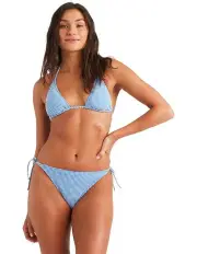 [Roxy] Gingham Cheeky Tie Side Bikini Bottom in Blue