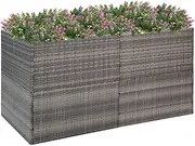Raised Garden Bed, Elevated Planter Box Plant Container Grey 157x80x80 cm Poly Rattan